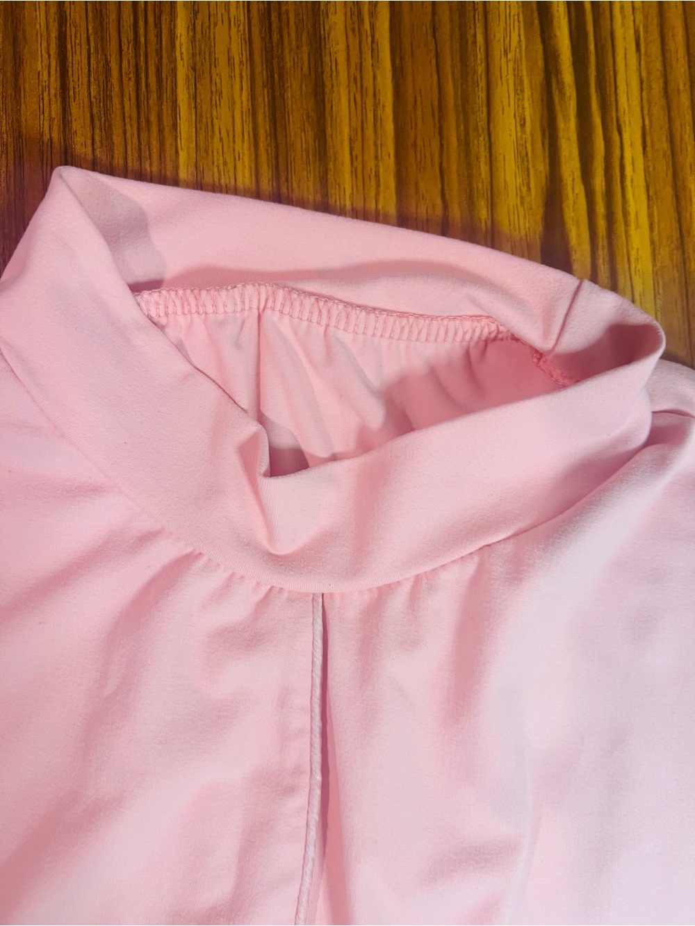 Women's Pink Muscle Tee with Mock Neck